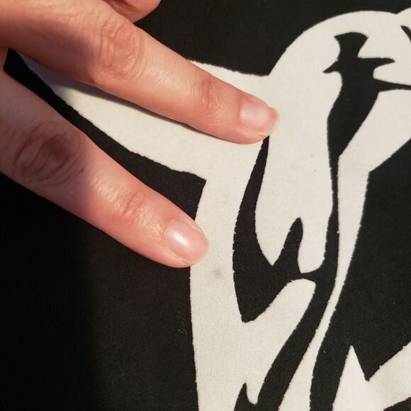 Converse Unisex Black Graphic Tee Small Demon Halo Alternative Streetwear Goth - Picture 9 of 13